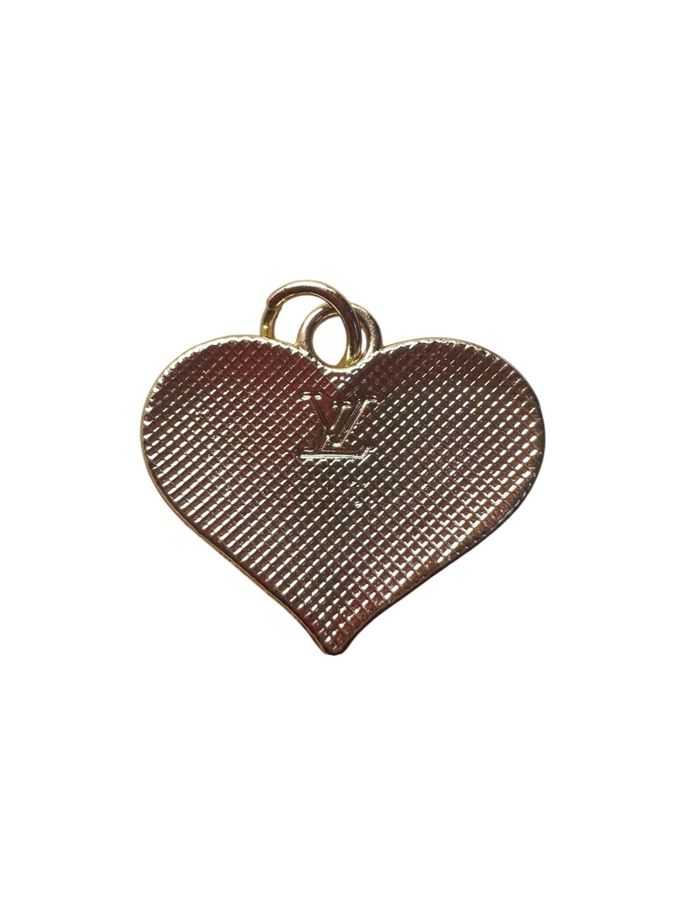 Louis Vuitton Gold and White Enamel Heart Logo Zipper Pull Charm - Picture 6 of 9